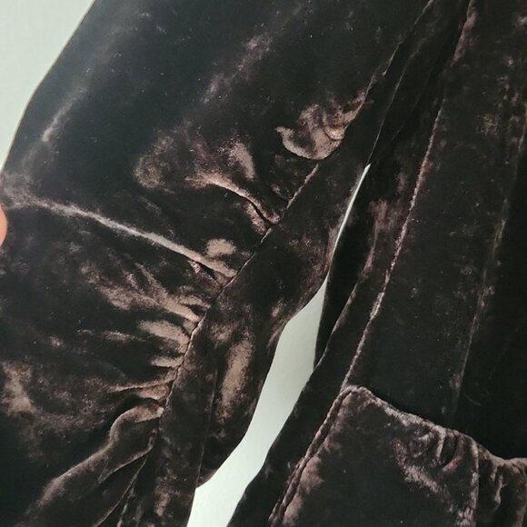 Theory Velvet Blazer in Deep Burgundy - Picture 7 of 7